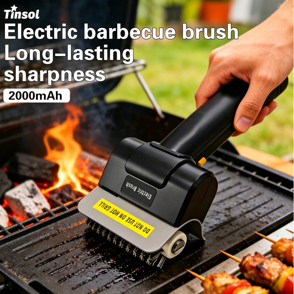 TINSOL Electric Stainless Steel BBQ Brush Rechargeable Wireless Cleaning Brush Outdoor Cleaning Brush Grill Brush